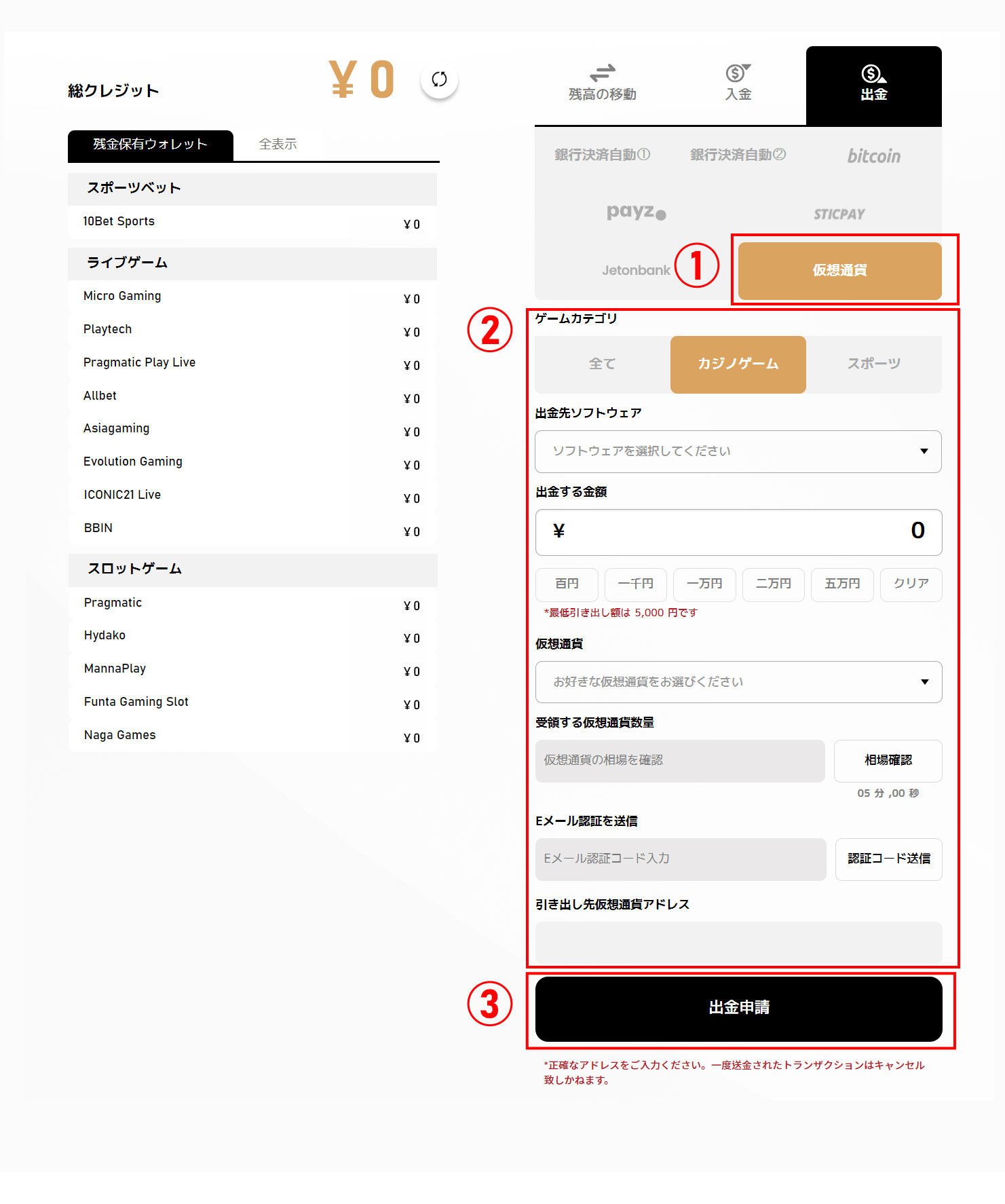 Eldoah - 入出金方法
